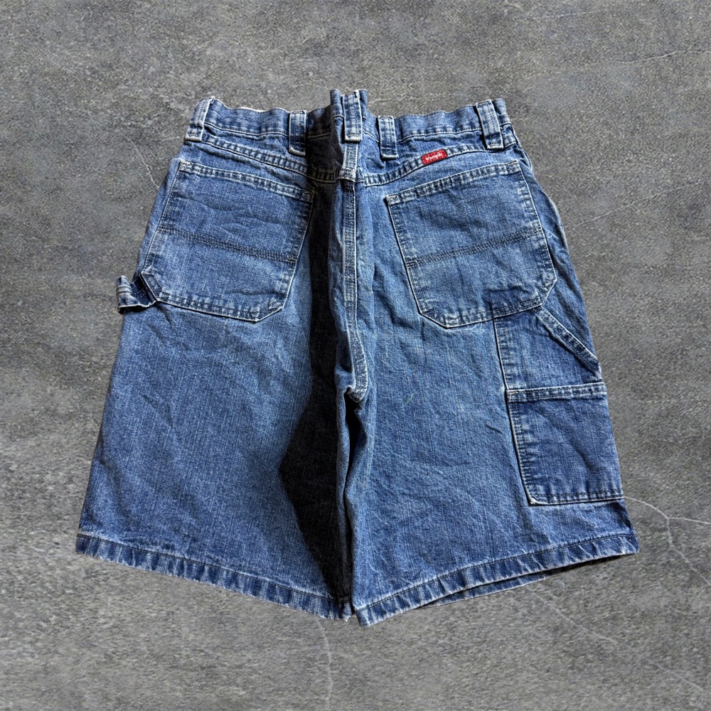 Vintage 90s Wrangler Men Carpenter Baggy Y2k Denim Shorts Size 38 Utility‎